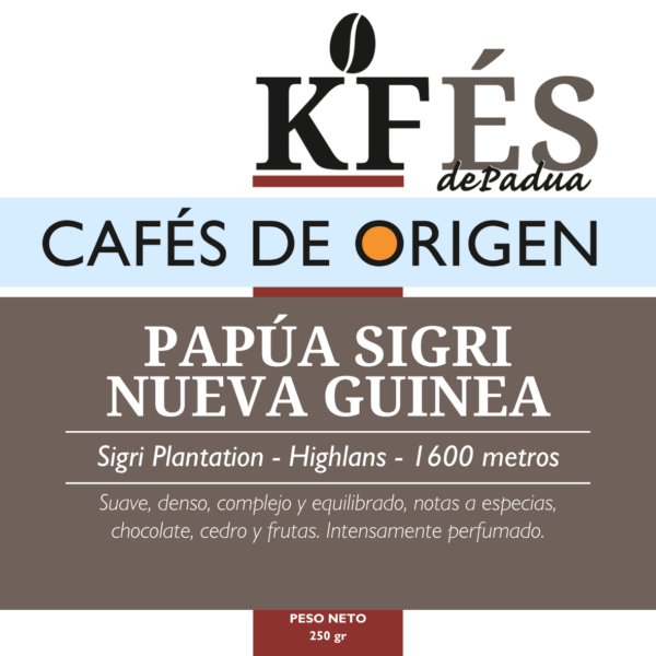 Café de Origen Papùa especificaciones